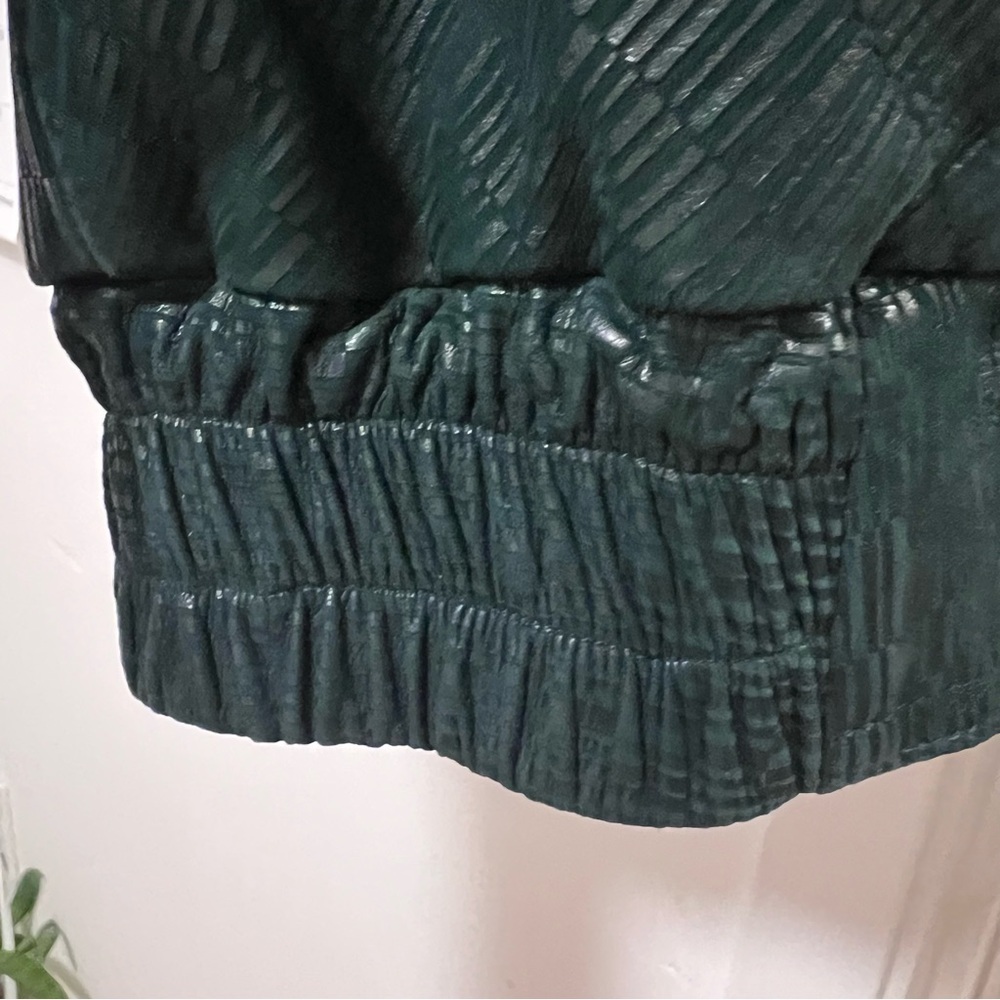 BOVINES Leather Jacket Men’s 40 Forest Green Textured Shawl Collar Canada Made - Picture 7 of 16